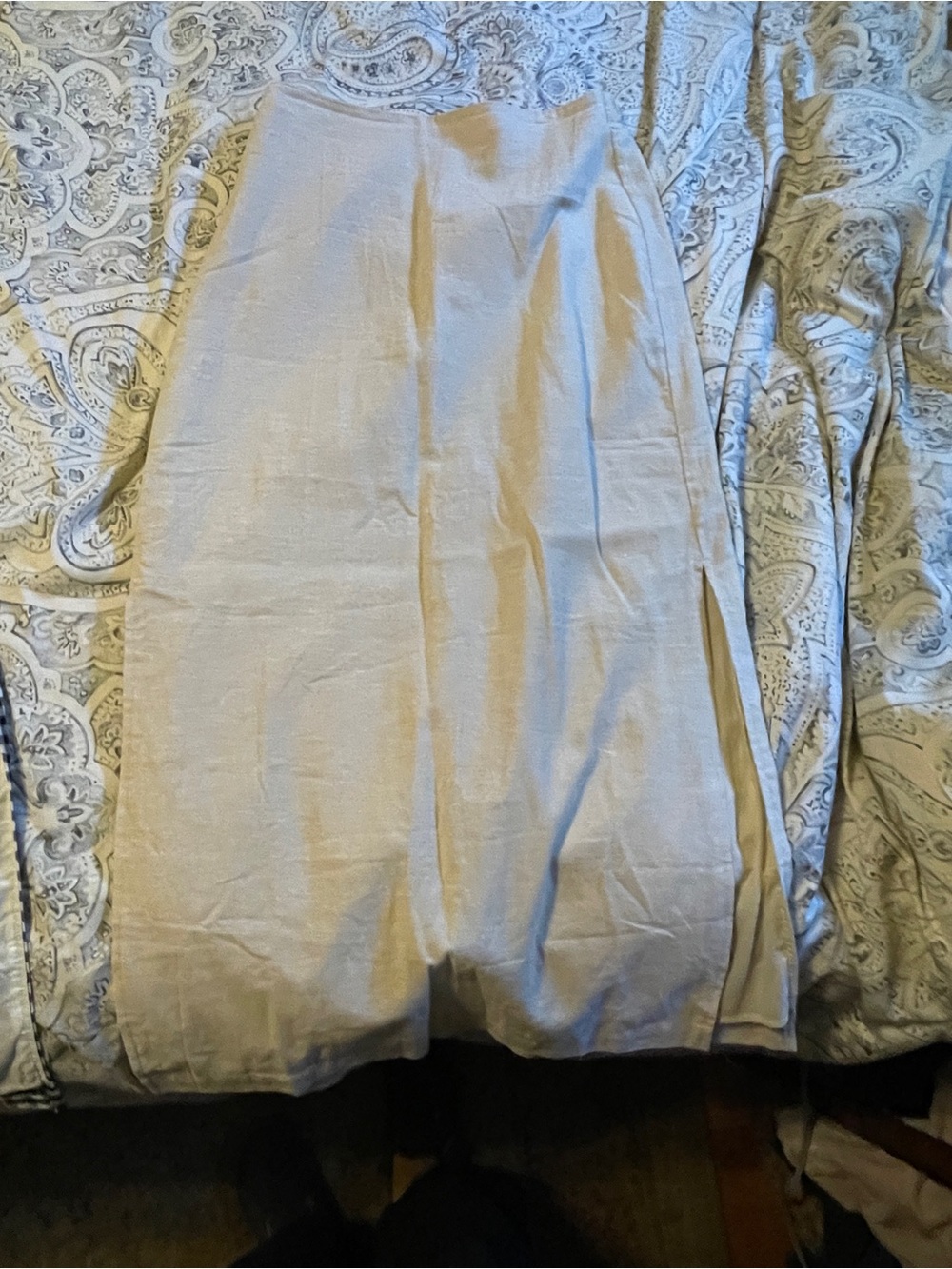 GAP Cream Midi Skirt with Side Slit